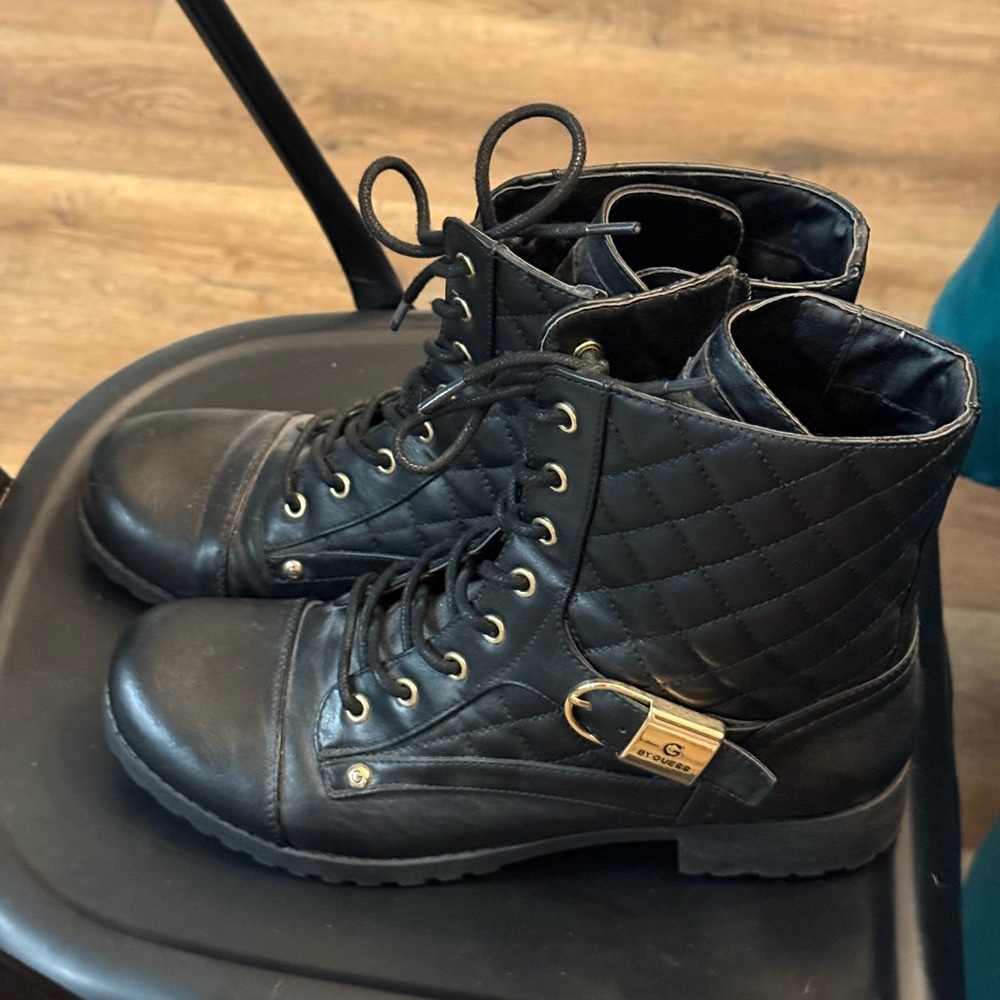 G by Guess Black Combat Boots